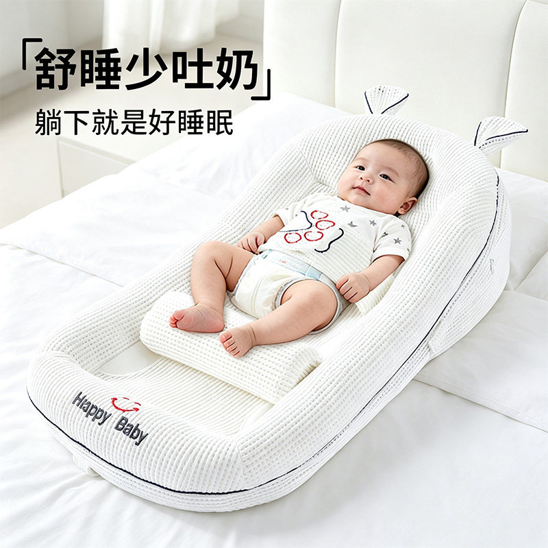婴儿防吐奶斜坡枕趴睡二合一