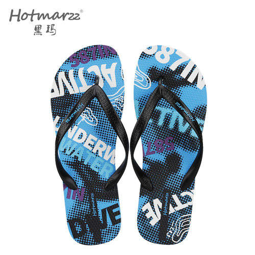 hotmarzz/黑玛人字拖男士防滑耐磨夹板新款夏季外穿夹脚拖鞋凉拖