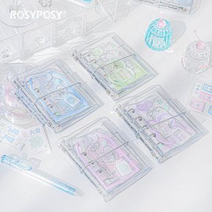 「御守！三折M5」Rosyposy柔设mini清透活页手帐本韩迷你四叶草幸