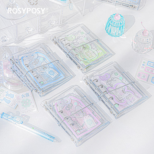 「御守！三折M5」Rosyposy柔设mini清透活页手帐本韩迷你四叶草幸