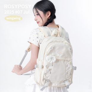 「翅膀挂件！天使奶油书包」Rosyposy柔设双肩包ins背包学生旅行