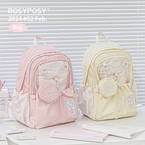ROSYPOSY奶油抽绳星星书包