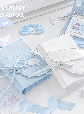 「如此萌!翅膀三折A7手账本」ROSYPOSY柔设天使手帐活页韩ins皮