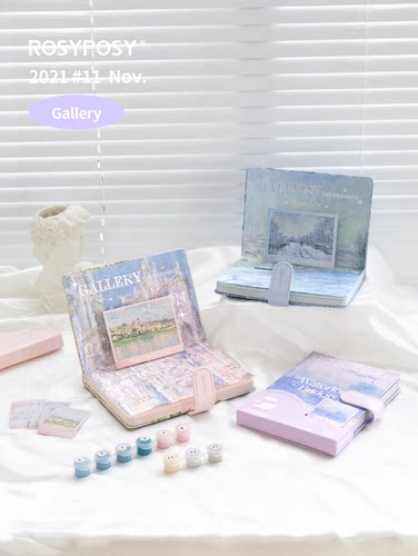 学生创意莫奈Gallery系列磁扣本文具手帐本印象派文艺复古油画ins
