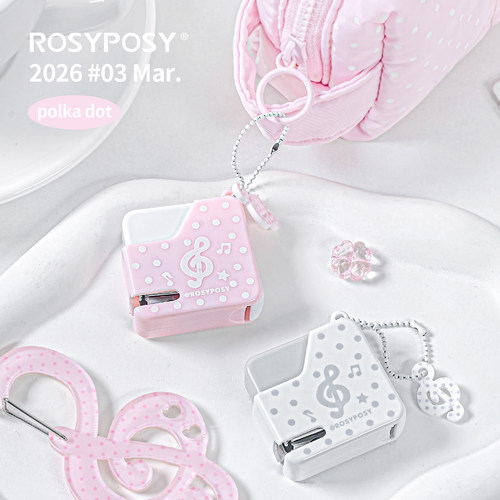 「韩！波点音符小方糖」Rosyposy柔设订书机迷你省力便携钉工具