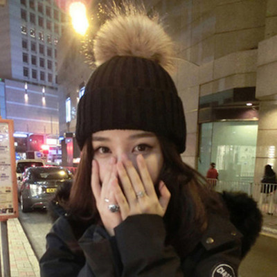 帽子韩版百搭学生毛球潮秋ins