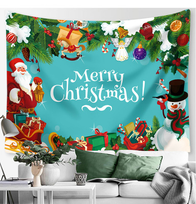 西餐厅酒吧场地背景墙圣诞老人