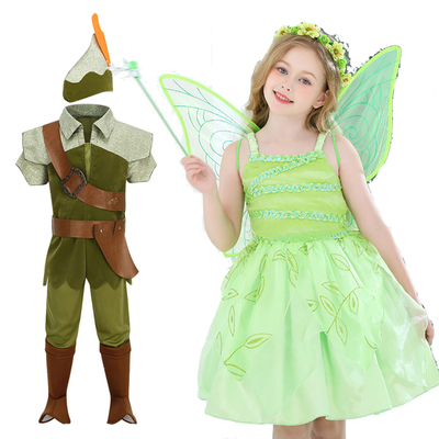 儿童节舞台演出森林小精灵服装绿色小飞侠Tinkerbell小叮当公主裙