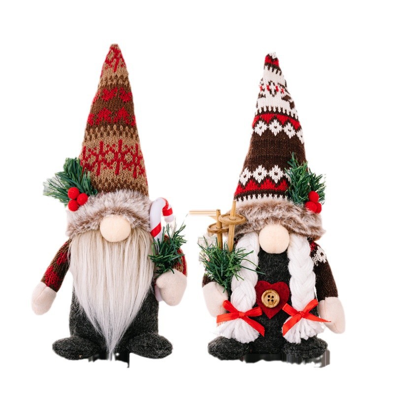 圣诞节装饰品地精无脸娃娃摆件姜饼人鲁道夫公仔Christmas Gnomes