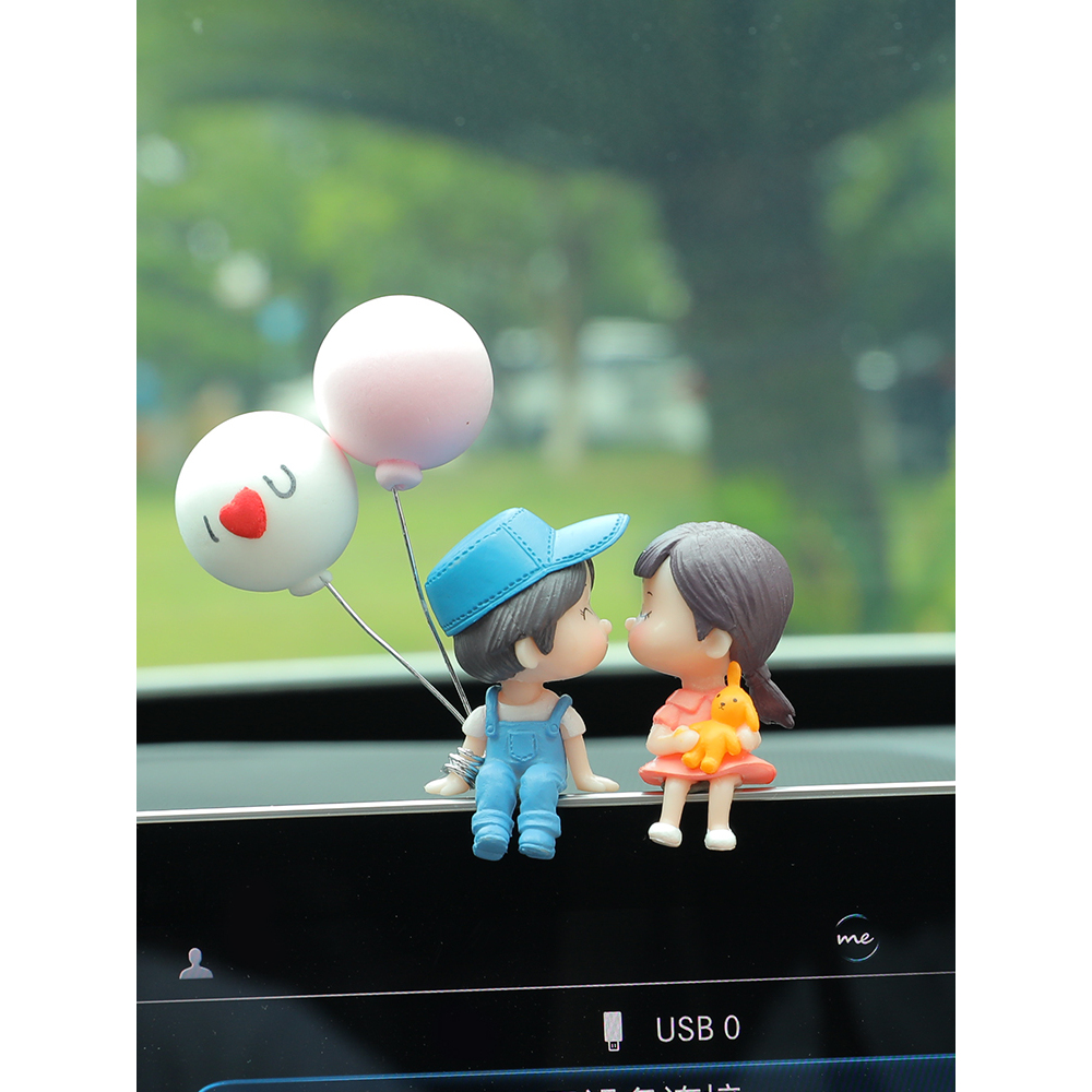 汽车摆件后视镜倒车镜车载中控台显示屏幕车内装饰品可爱玩偶挂件