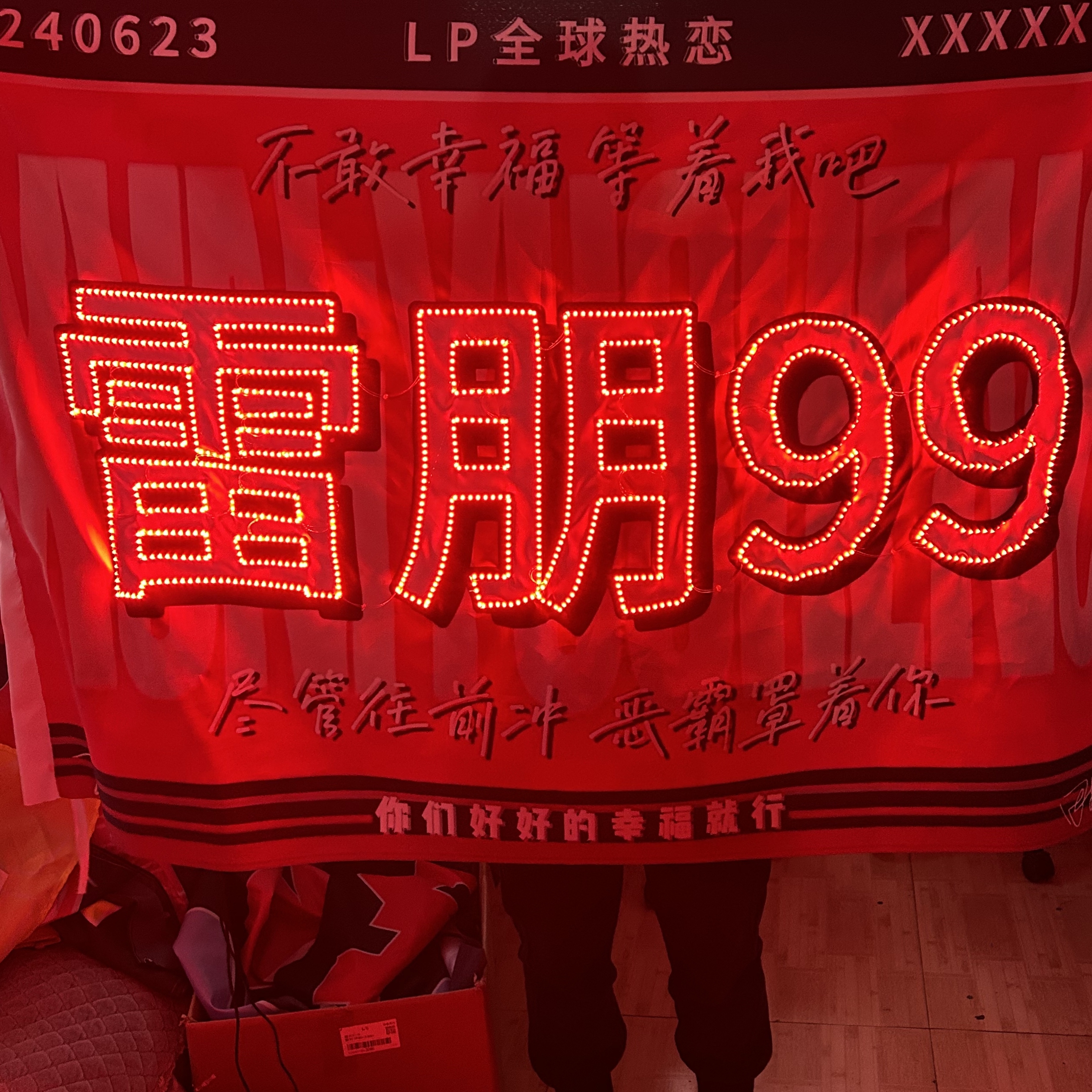 雷朋发光大旗定制雷朋99应援灯牌演唱会音乐节超薄软灯牌