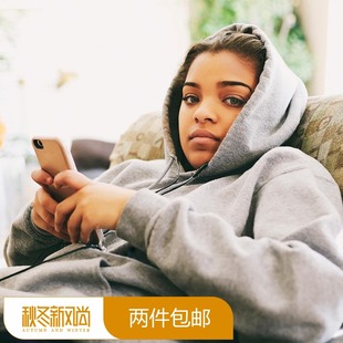 男女情侣宽松嘻哈套头卫衣加绒帽衫 多色基础连帽 Blend Heavy