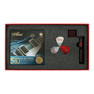 alice爱丽丝吉他琴弦礼盒套装民谣电木吉他弦一套拨片卷弦器配件