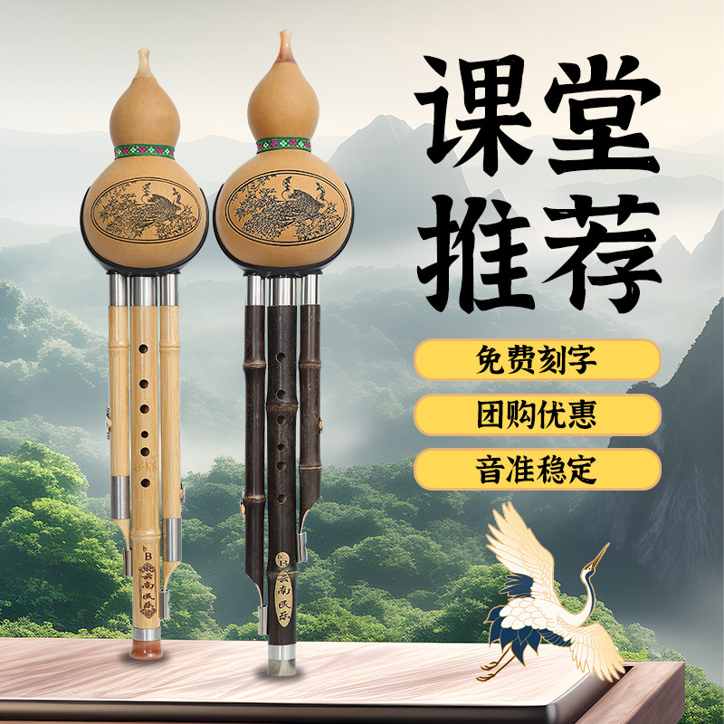 葫芦丝乐器C调降B调小学生初学者专用蓼风官方专业紫竹初学旗舰店