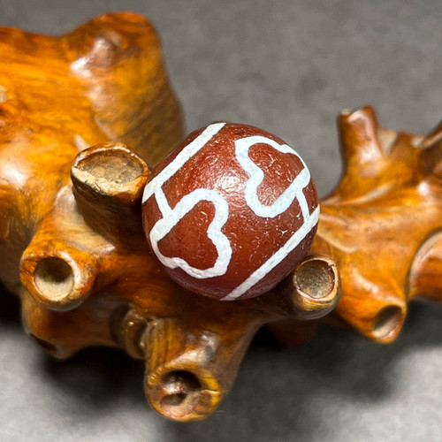 藏传高油红肉菩提 佛心 金钱勾 水纹天珠 圆珠 散珠文玩配饰珠