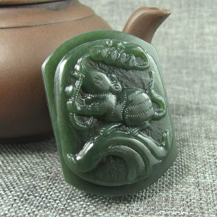 送鉴定证书天然和田玉老鼠皮带扣腰扣玉鼠送财男款腰带玉石挂件佩