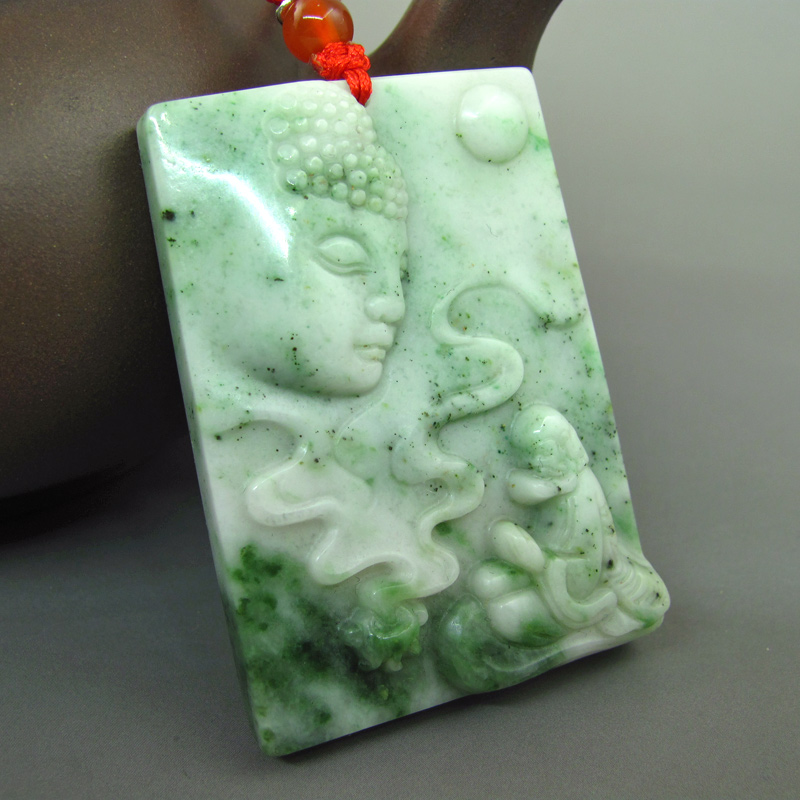 送鉴定证书天然独山玉观音挂件男士达摩玉石吊坠自戴送人