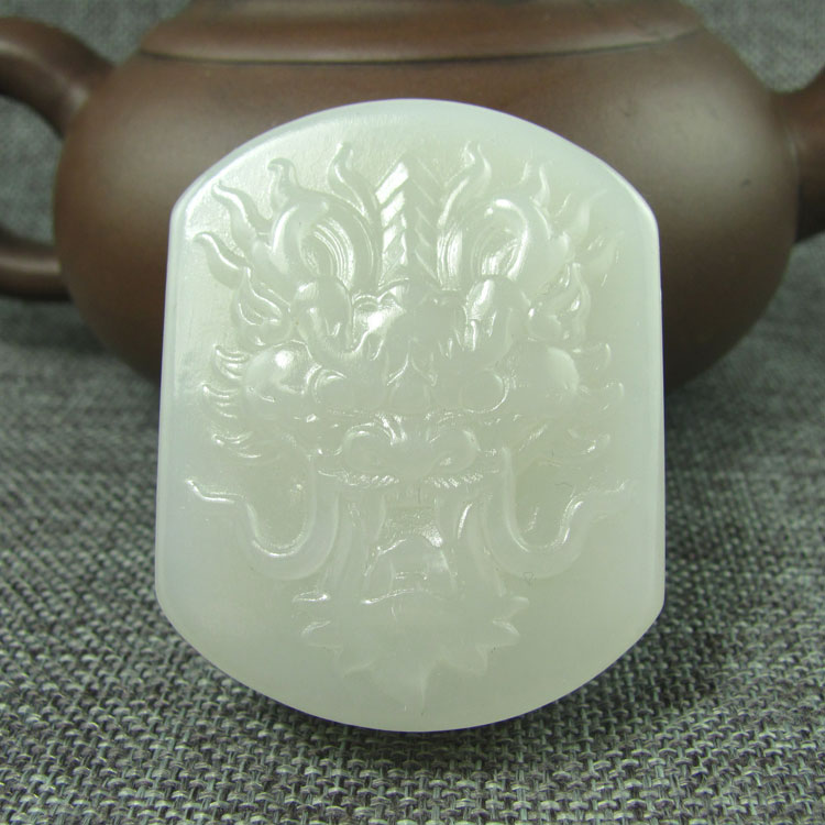 送鉴定证书和田玉龙头皮带扣腰扣