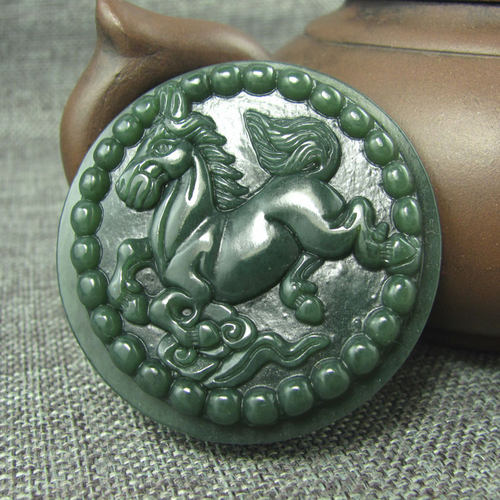 送鉴定证书和田玉马皮带扣腰扣