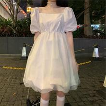 大码胖mm300斤暗黑系少女学生网纱宽松蓬蓬裙收腰中长款短袖裙子