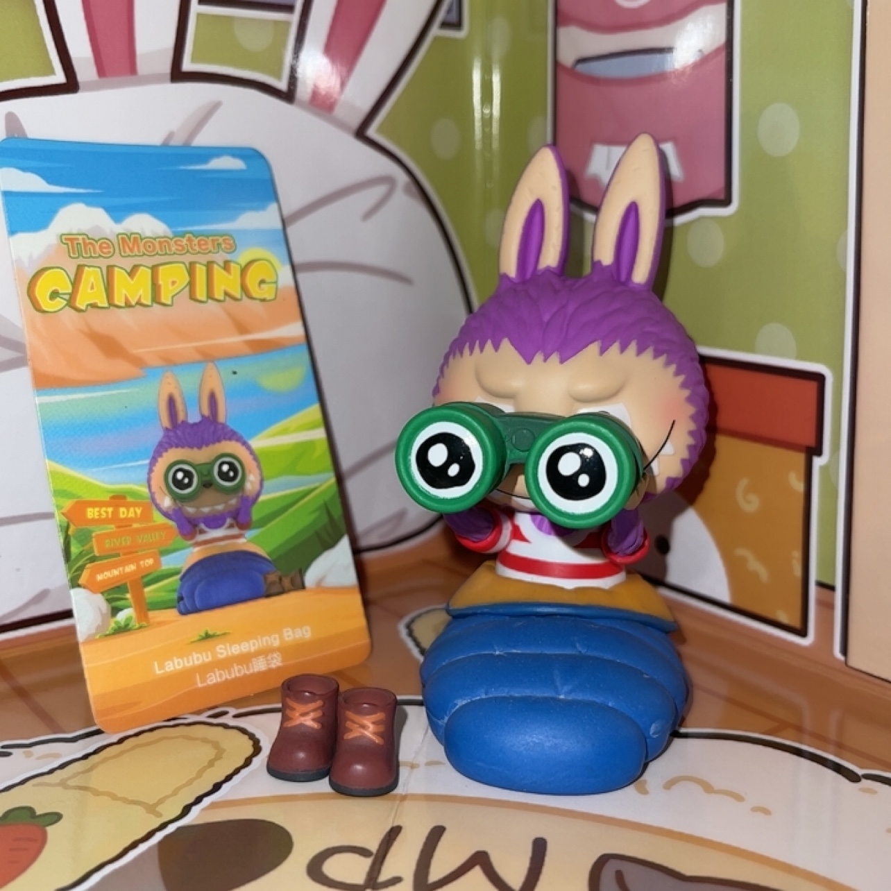 正版泡泡玛特 拉布布野外旅行系列  Labubu睡袋