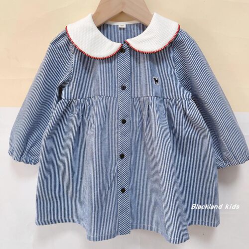 春秋韩版童装开衫长袖连衣裙女宝