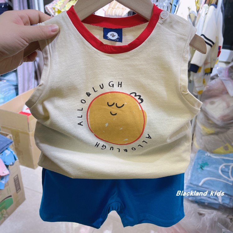 男童纯棉无袖背心套装