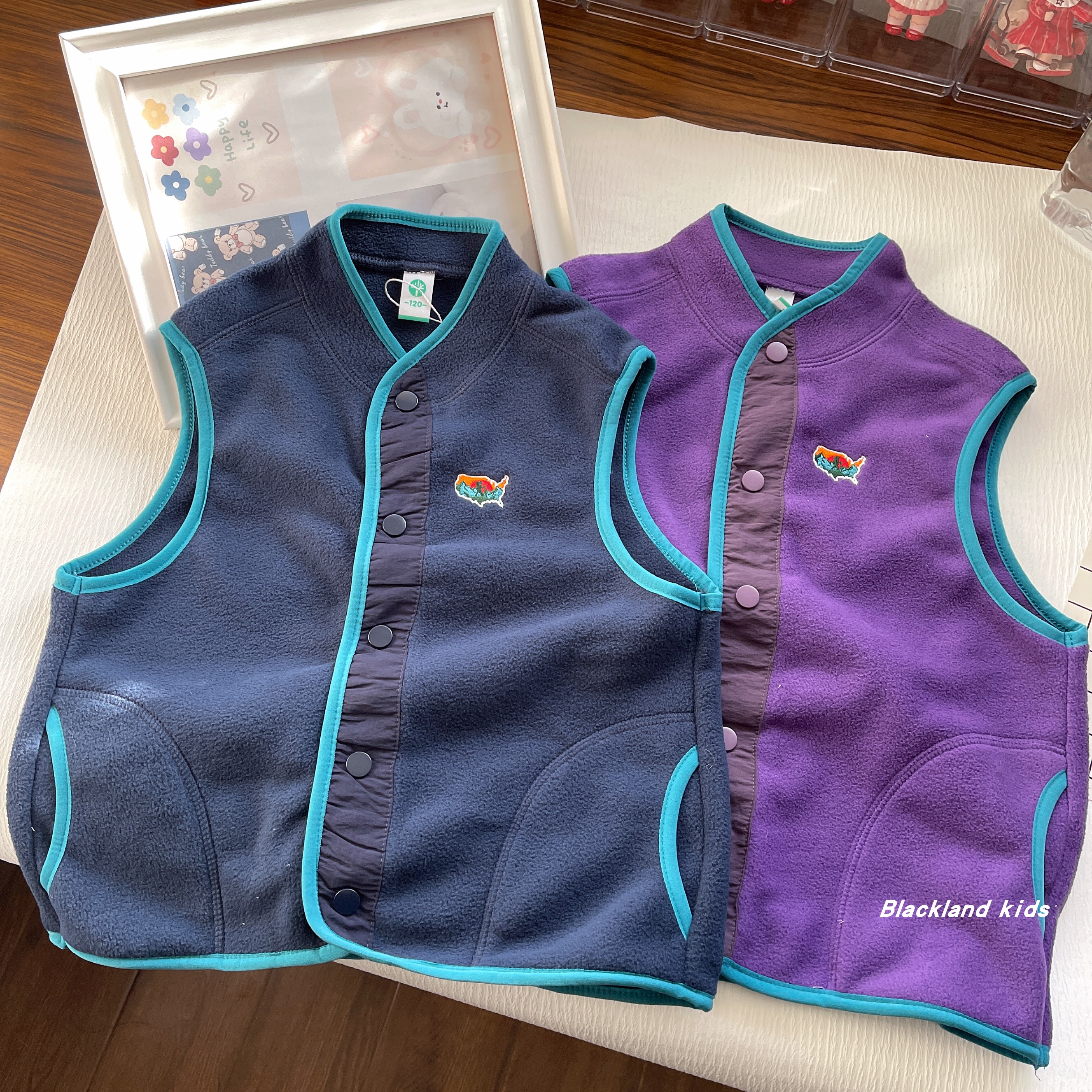 120-160码秋冬款童装 男童女童摇粒绒马甲中大童儿童保暖坎肩背心