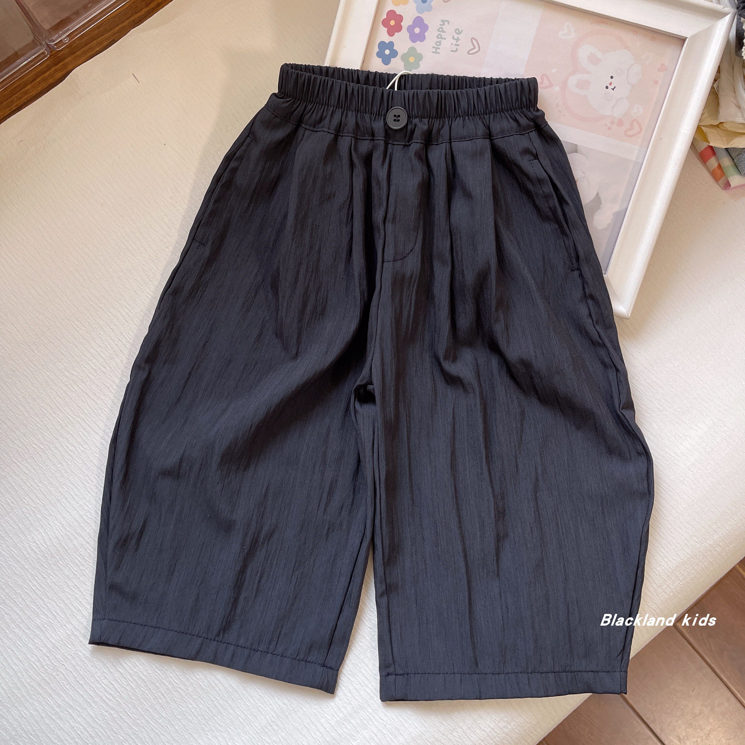 90-150码夏款童装男童女童弯刀裤薄薄软软垮裤皱皱棉空调防蚊裤子