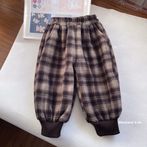 90-150码 冬款童装 男女童毛呢羊羔绒一体绒长裤儿童保暖加绒裤子