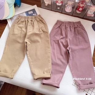 儿童中大童舒适裤 110 男童女童弹力斜纹休闲长裤 春秋款 子 160码