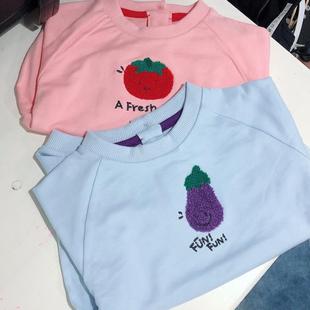 90 100码春秋韩版童装男童纯棉卡通可爱长袖T恤衫女宝宝儿童卫衣