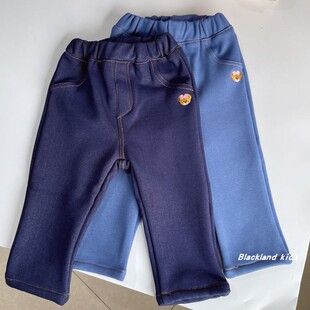 NO退换 裤 秋冬童装 儿童宝宝一体绒保暖裤 子 女童牛仔加绒裤 清仓