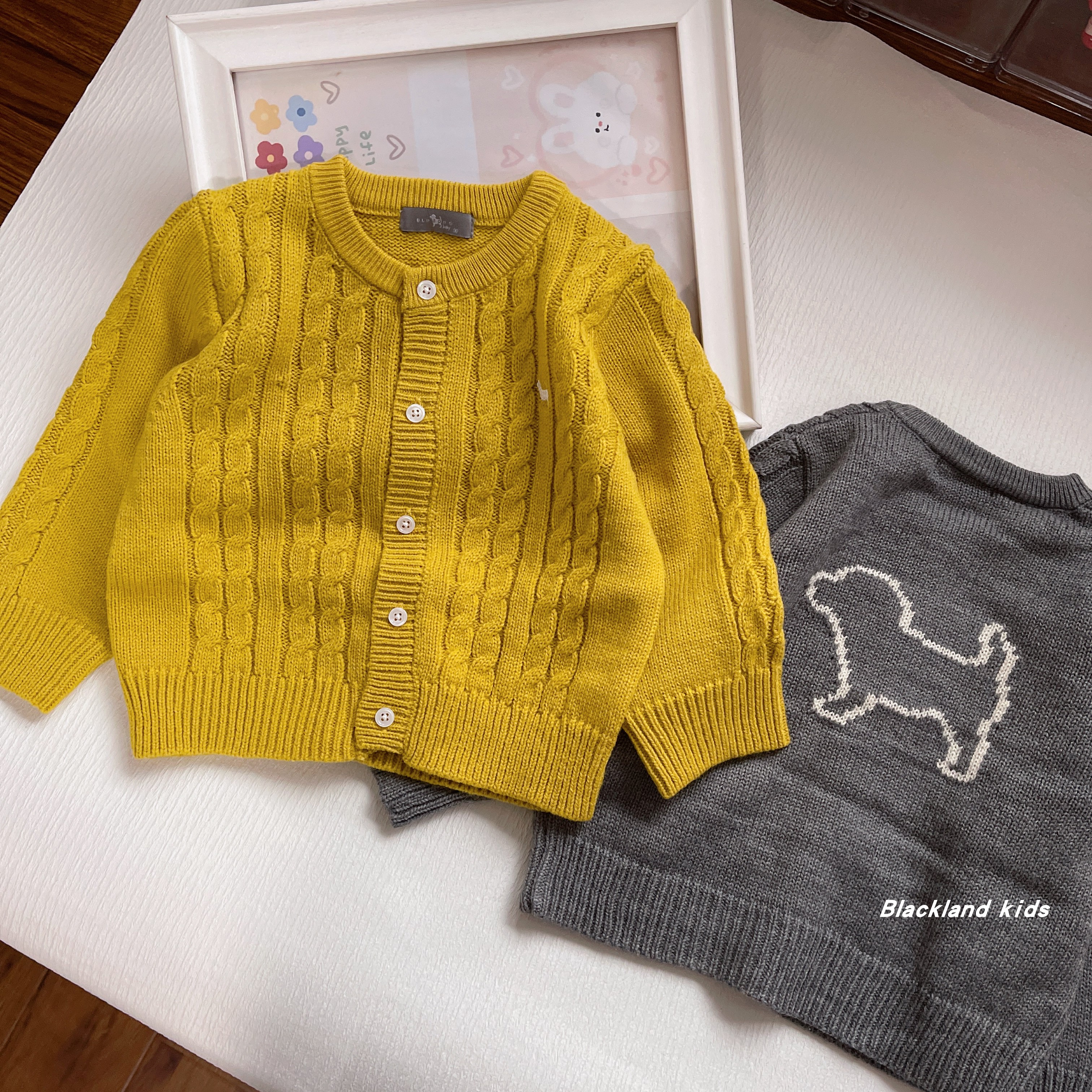 春秋款韩国童装 男童女童开衫毛衣 儿童宝宝保暖外套针织衫上衣