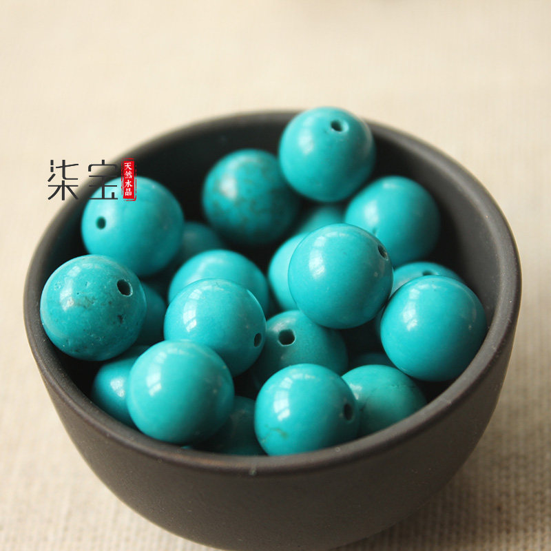 绿松石散珠蓝松石DIY手工水晶珠子串珠饰品配件材料湖北优化白松