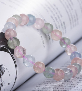 天然冰种摩根石手链绿柱石冰透