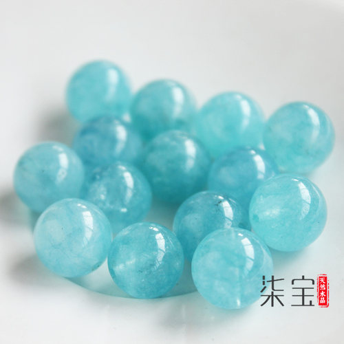 diy海蓝宝单颗玉髓托帕石散珠