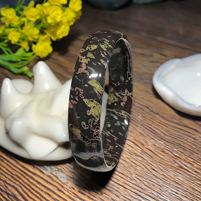 天然梅花玉手镯正宗原矿老料61-15-6