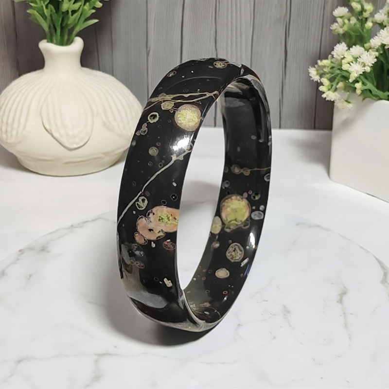 天然梅花玉手镯正宗原矿老料61-16-6