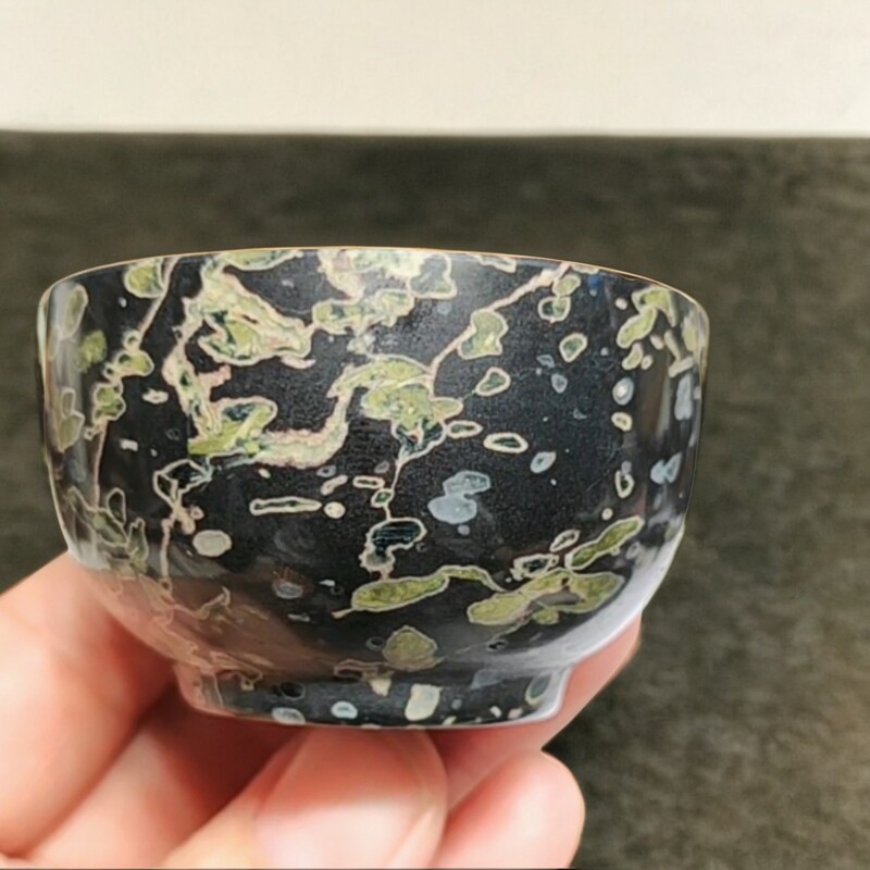 梅花玉石主人杯单杯品茗杯功夫茶碗原矿老料无胶无蜡茶杯有枝有花