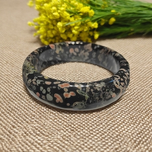 天然梅花玉手镯正宗原矿老料老红花玉镯58--19--8