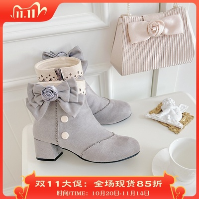 法式维多利亚优雅短靴女