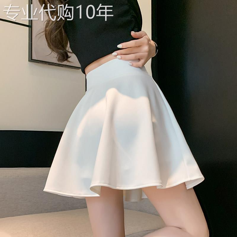 白色半身裙女夏季2026新款a字高腰显瘦防走光时尚洋派百褶裙子女