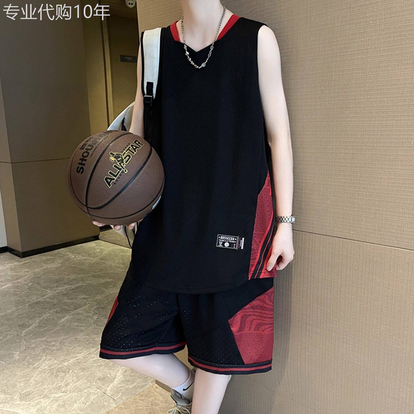 高中生篮球服套装男夏季冰丝速干青少年吸汗跑步背心短裤比赛衣服