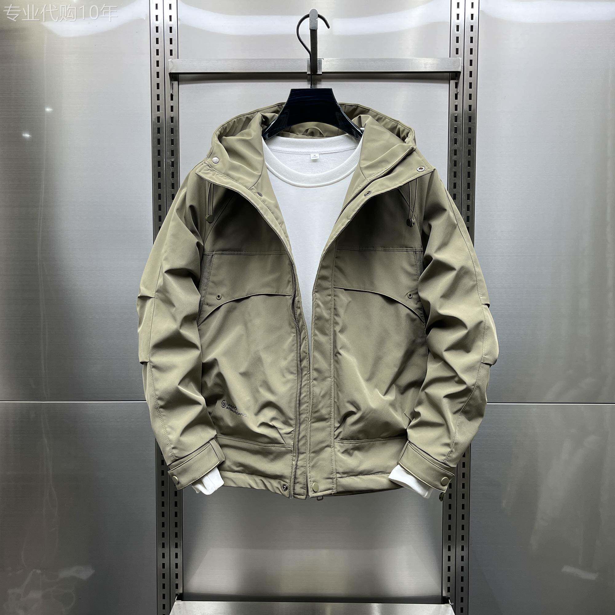 代购棉服男秋冬工装二棉防风保暖连帽外套夹克潮牌休闲宽松冲锋衣