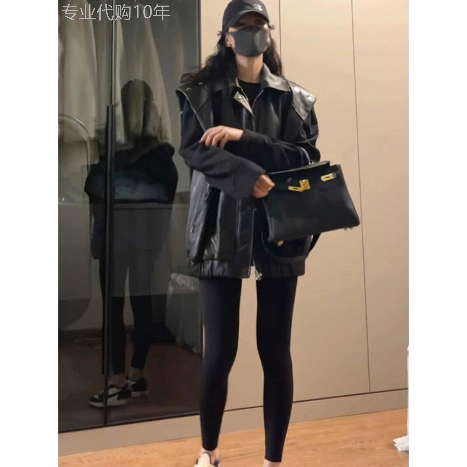 覆古气质皮衣外套女春秋新款欧货高级感chic冷酷风休闲坎肩皮马甲