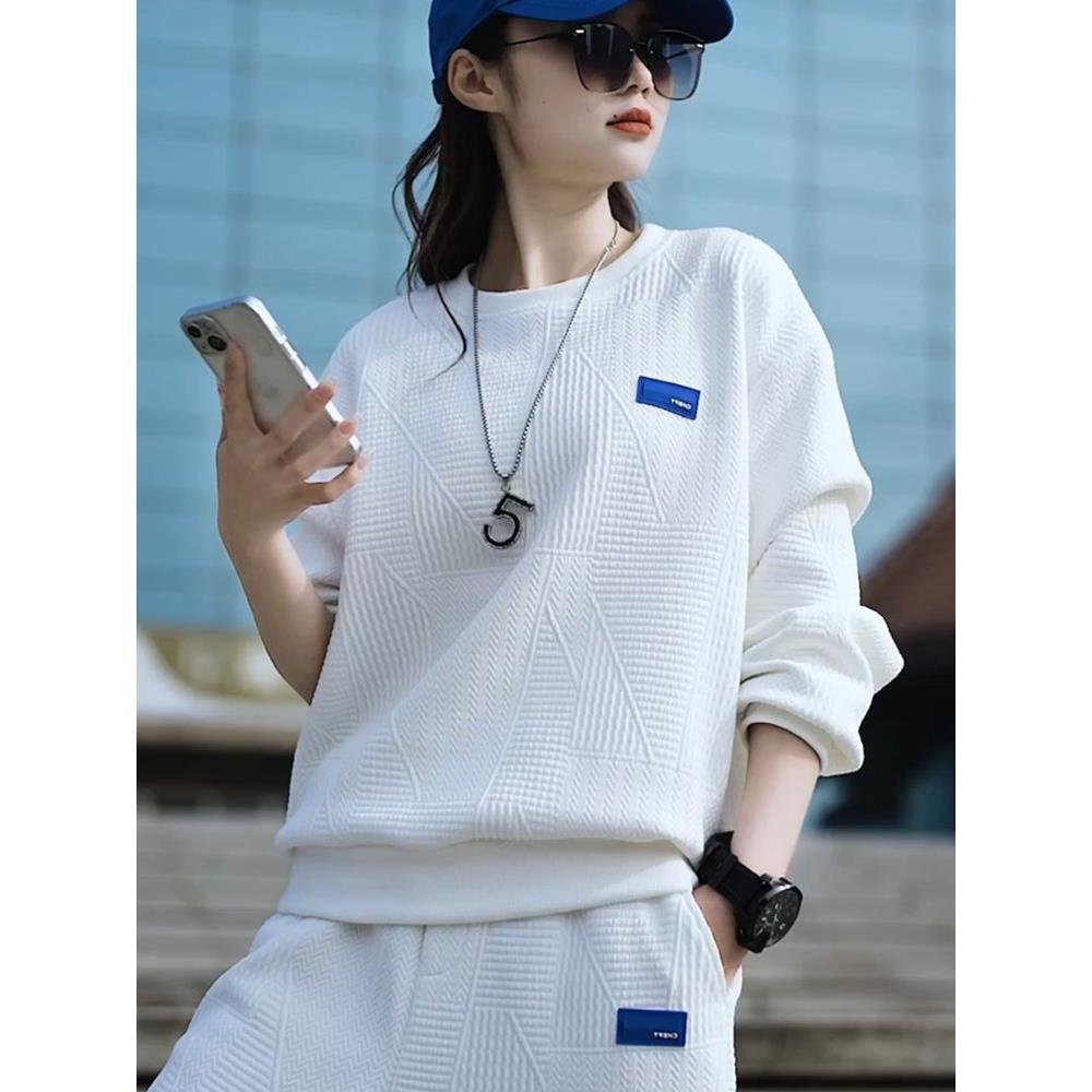 潮牌CVY运动套装女2025春秋新款休闲洋气显瘦时尚减龄卫衣两件套