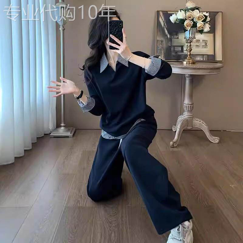 班奈悦轻奢高级感运动套装女春秋新款盐系穿搭拼接时尚休闲两件套