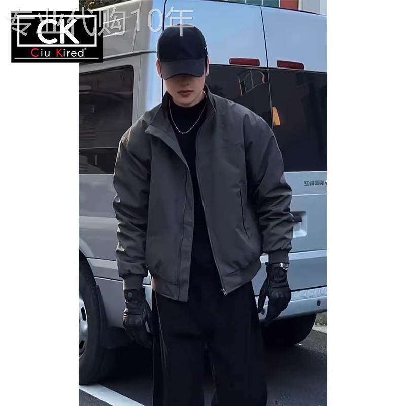 潮牌飞行员夹克外套男士2025新款春秋冬季立领工装棒球服上衣男款