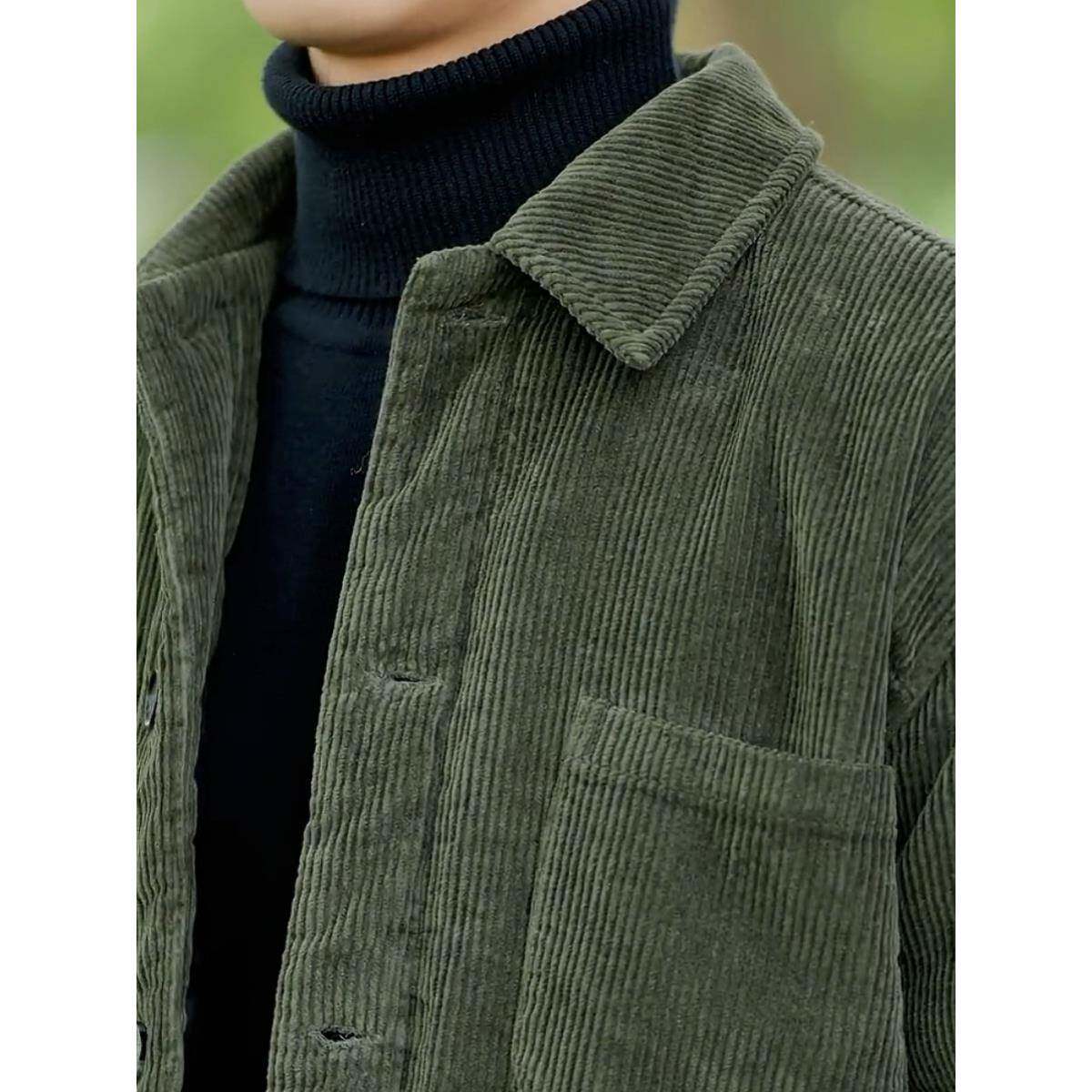 香港潮牌时尚覆古棉袄灯芯绒外套男秋冬休闲百搭保暖加厚衬衫夹克